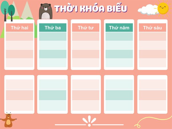 Hình nền thời khóa biểu đẹp và sáng tạo cho học sinh